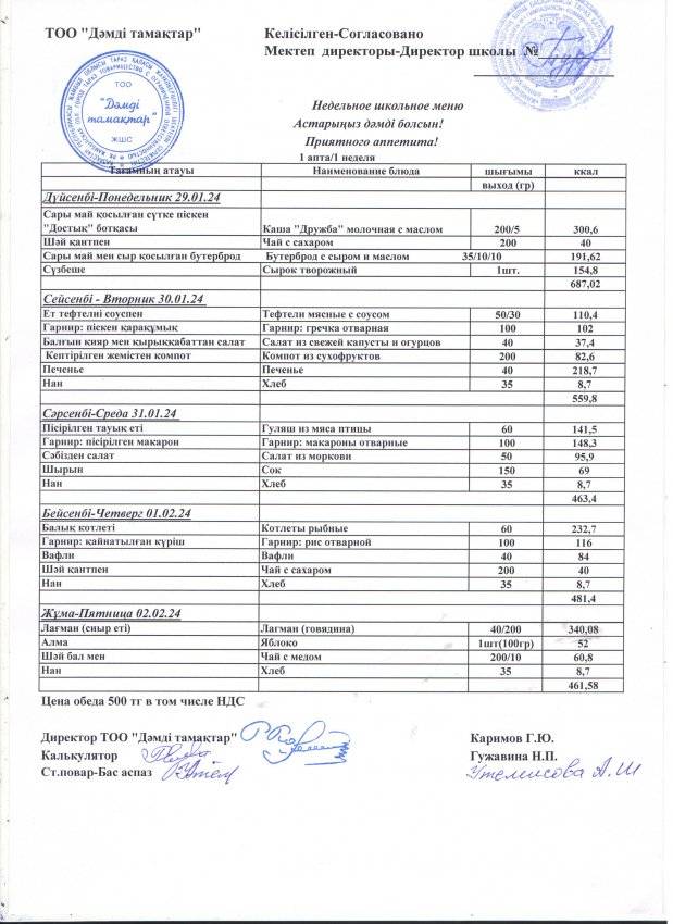 Меню 29.01.2024-02.02.2024