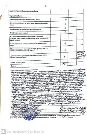 Тамақтану сапасына мониторинг жүргізу актісі